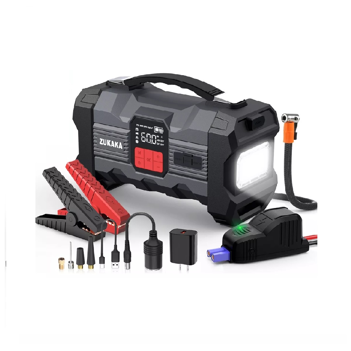 Arrancador De Batería De Auto Portátil 4000a Inflador Rápido