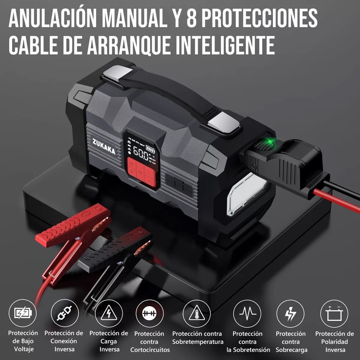 Arrancador De Batería De Auto Portátil 4000a Inflador Rápido