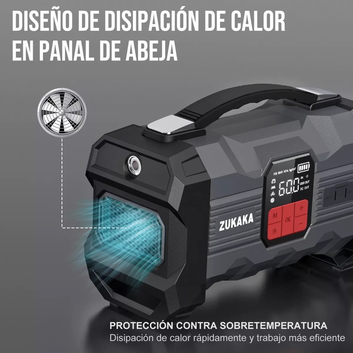 Arrancador De Batería De Auto Portátil 4000a Inflador Rápido