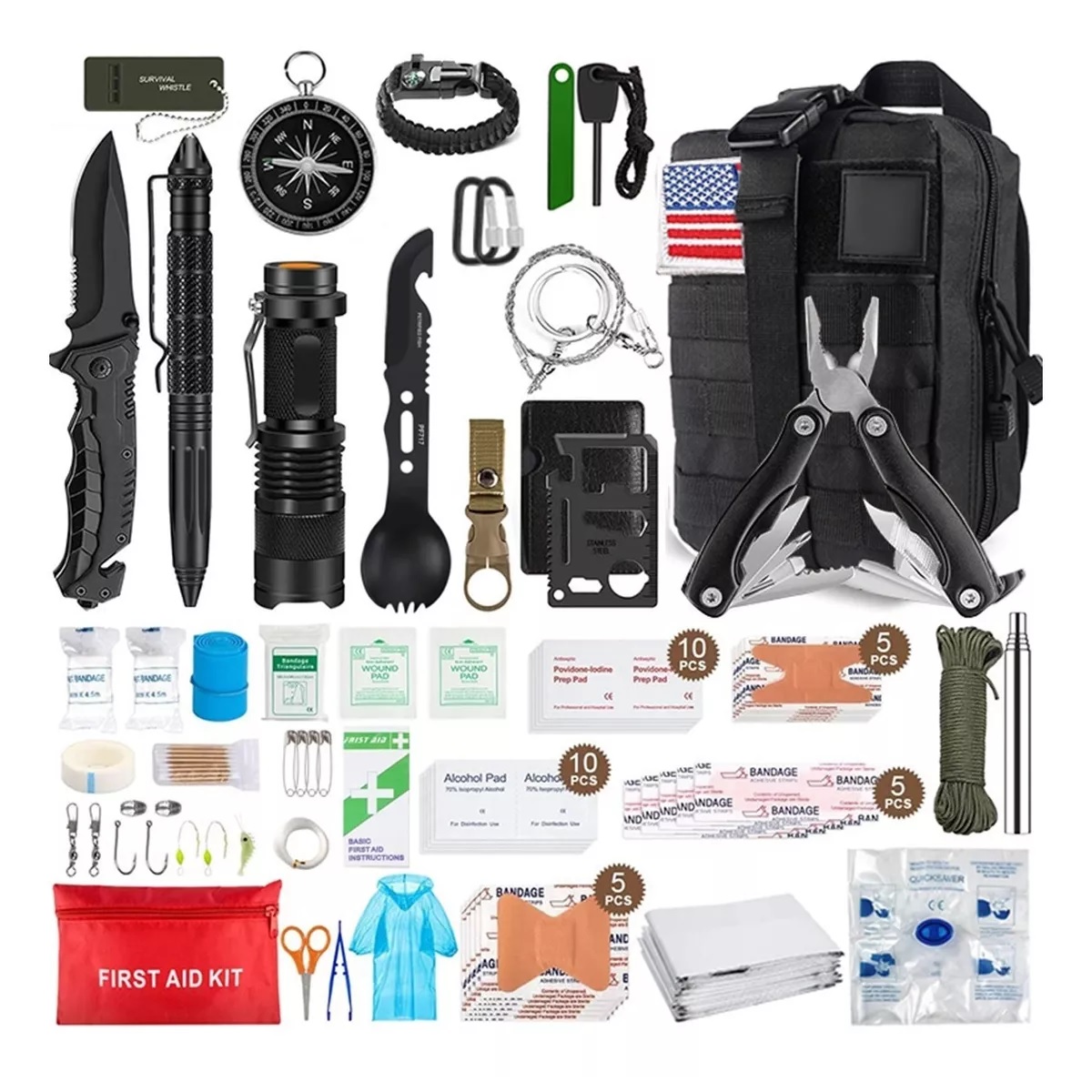 108pzs Kit De Supervivencia Emergencia Para Camping Portátil