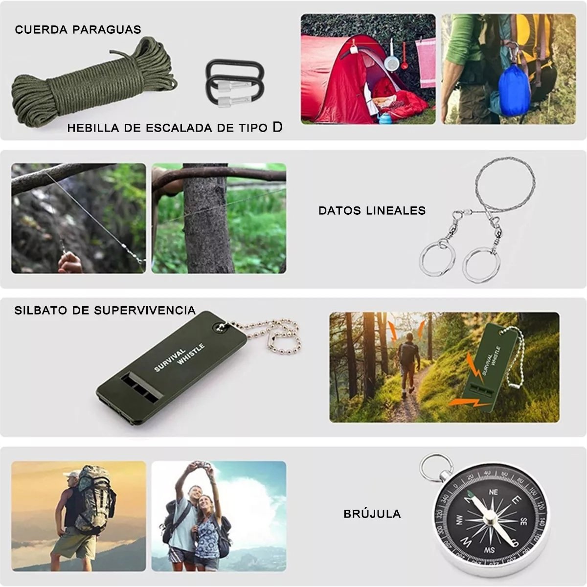 Kit De Supervivencia Emergencia Portátil Para Camping