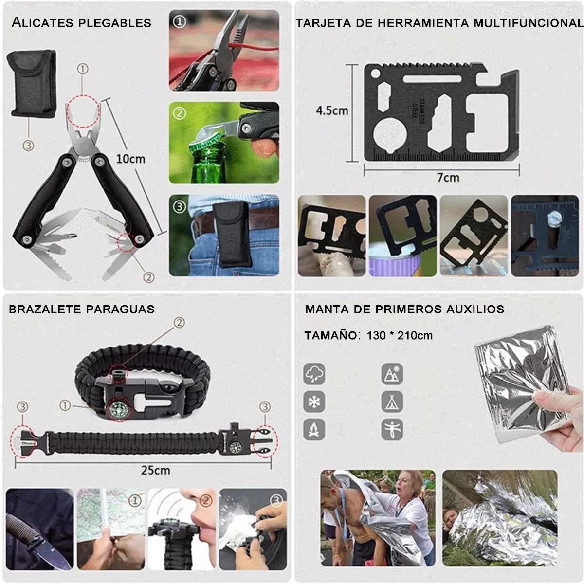 Kit De Supervivencia Emergencia Portátil Para Camping