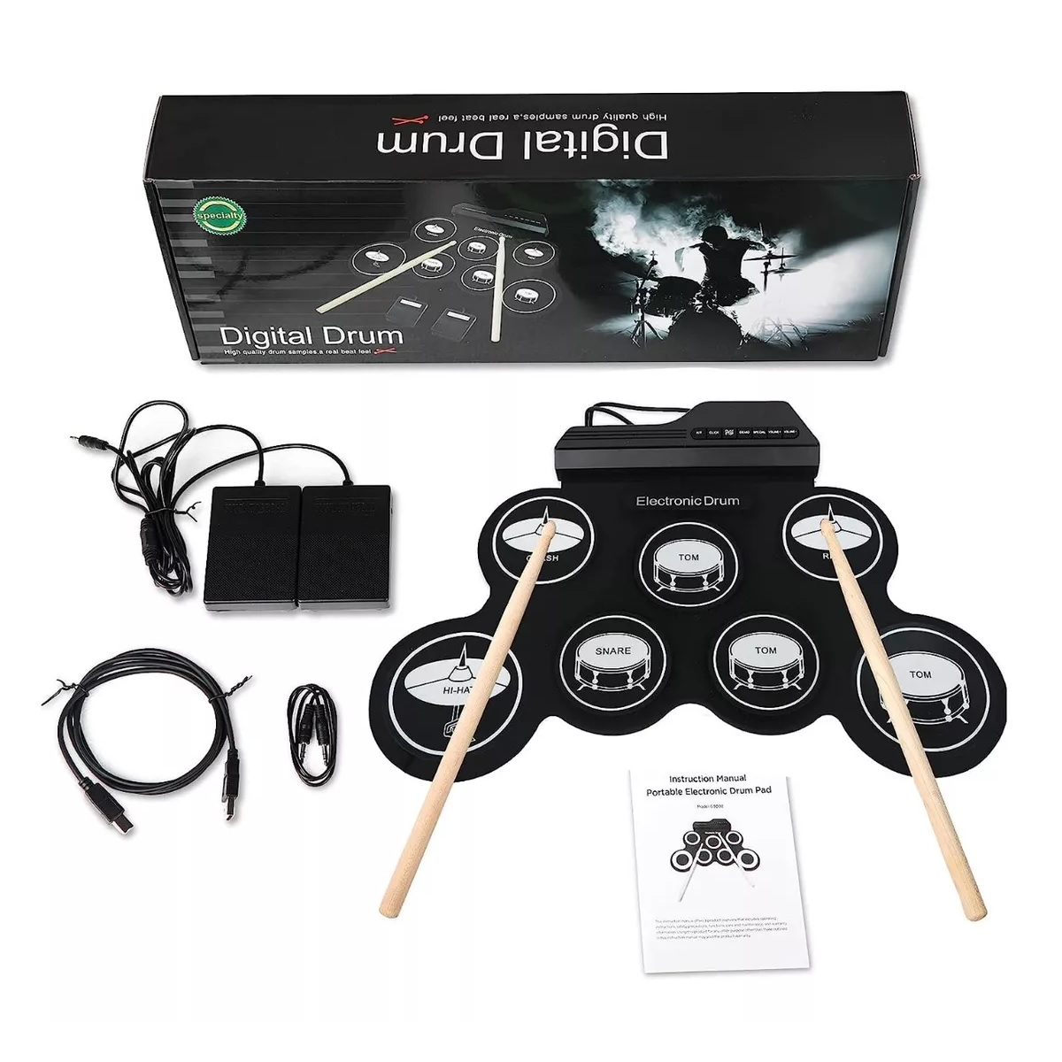 Juego De Batería Electrónica Usb Digital Y Portátil