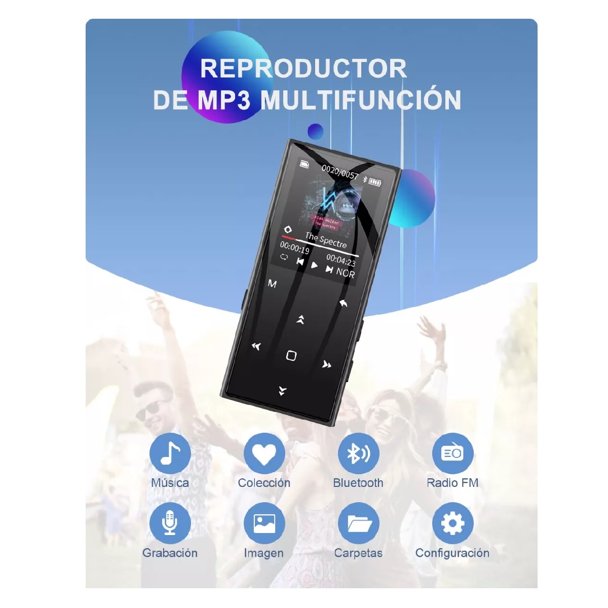 Reproductor Musical Mp3 Mp4 Portátil Con Bluetooth Hifi 32g