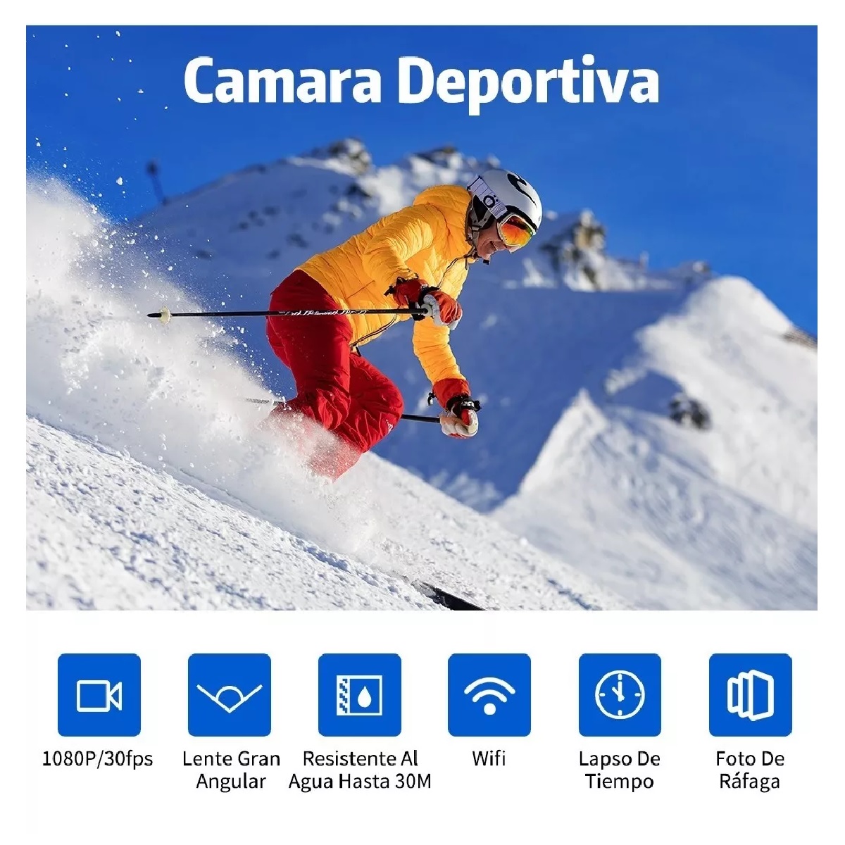 Cámara Deportiva Sumergible Hd 1080p Wifi