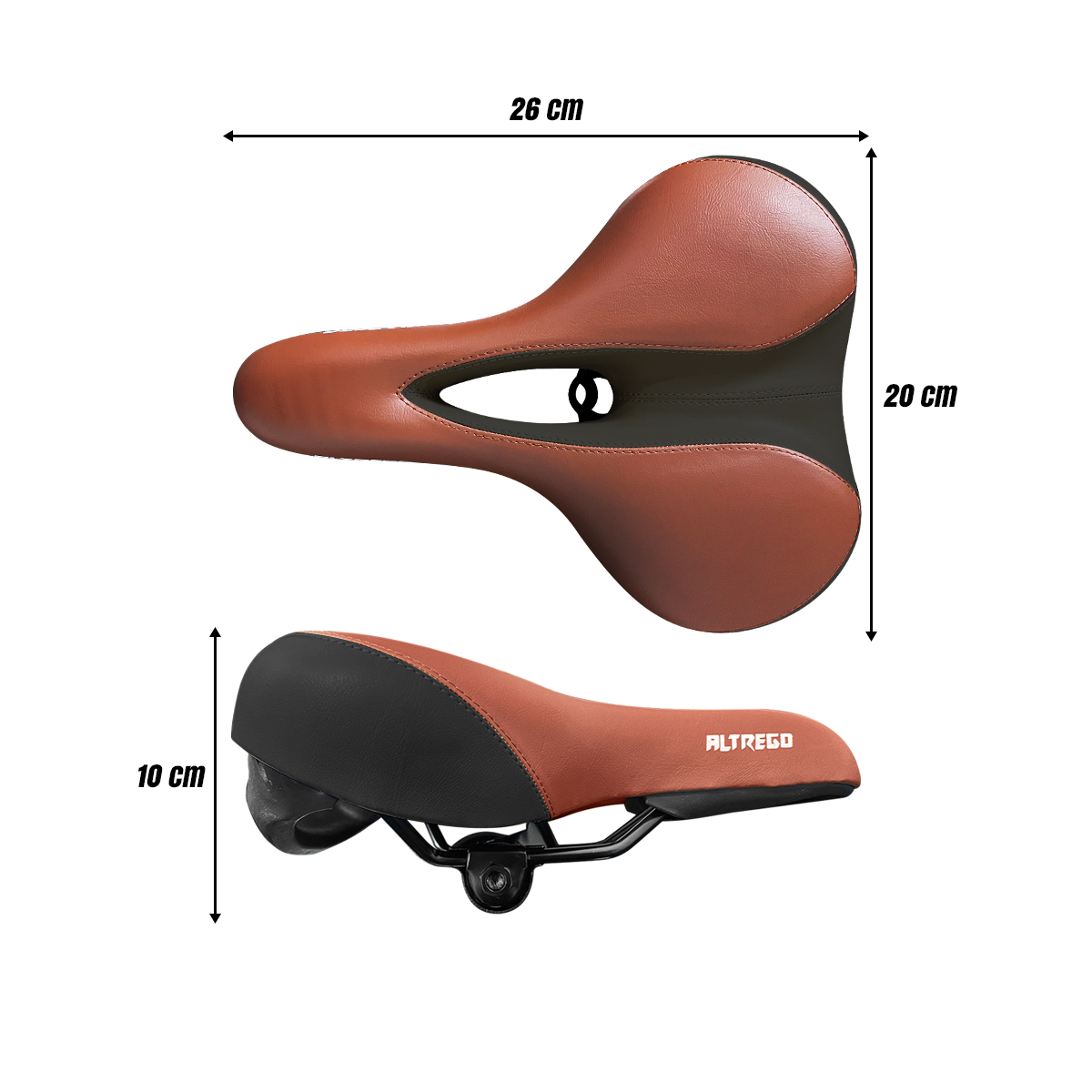 Asiento Bicicleta Prostático Ultra Confortable Vintage Duna Café con Negro