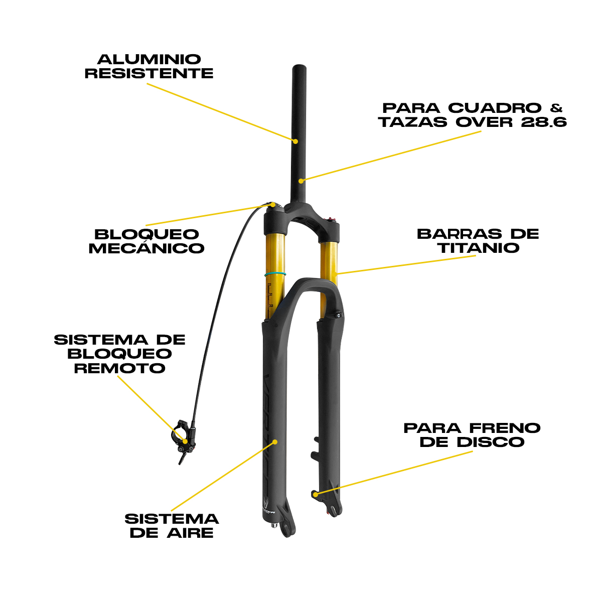 Tijera Bicicleta Horquilla Rodado 29 Suspensión Aire 28.6