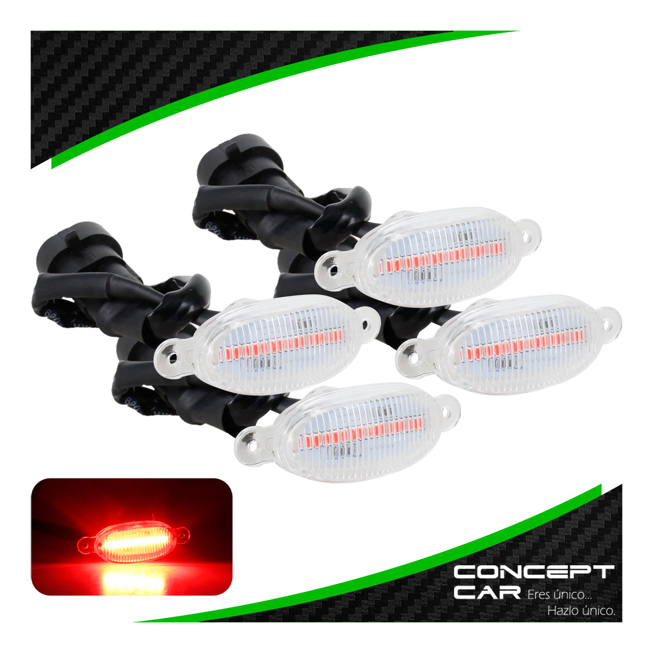 Kit 4 Luces 6 Led Parilla Camioneta Tipo Raptor Universal