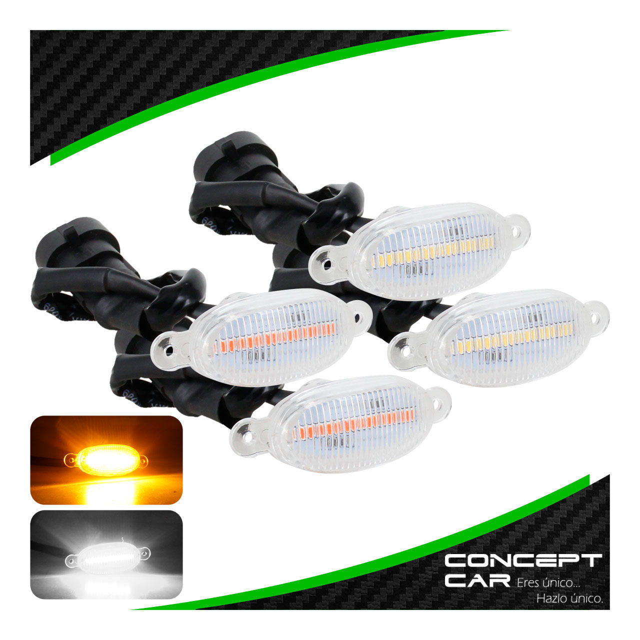 Kit 4 Luces 6 Led Parilla Camioneta Tipo Raptor Universal