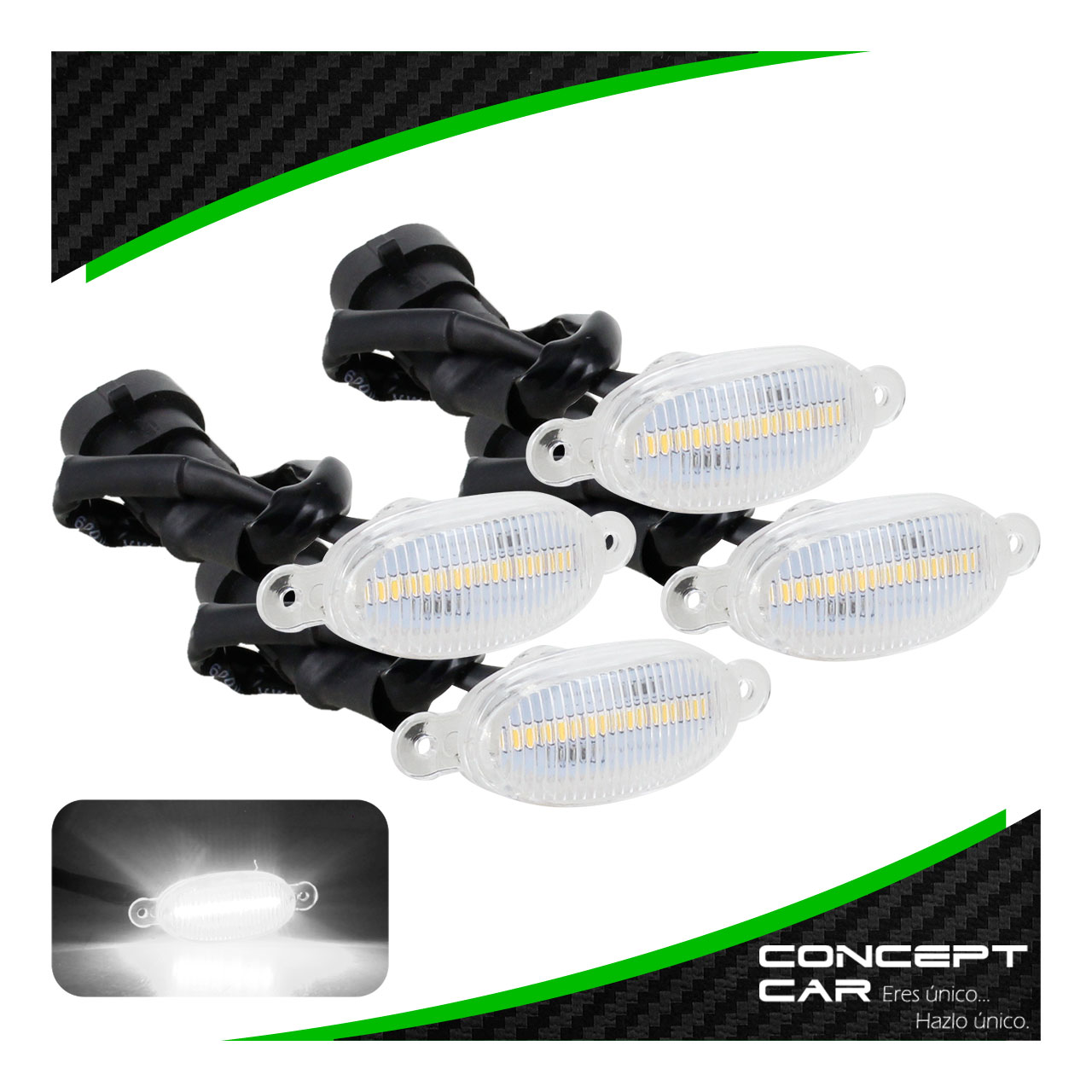 Kit 4 Luces 6 Led Parilla Camioneta Tipo Raptor Universal