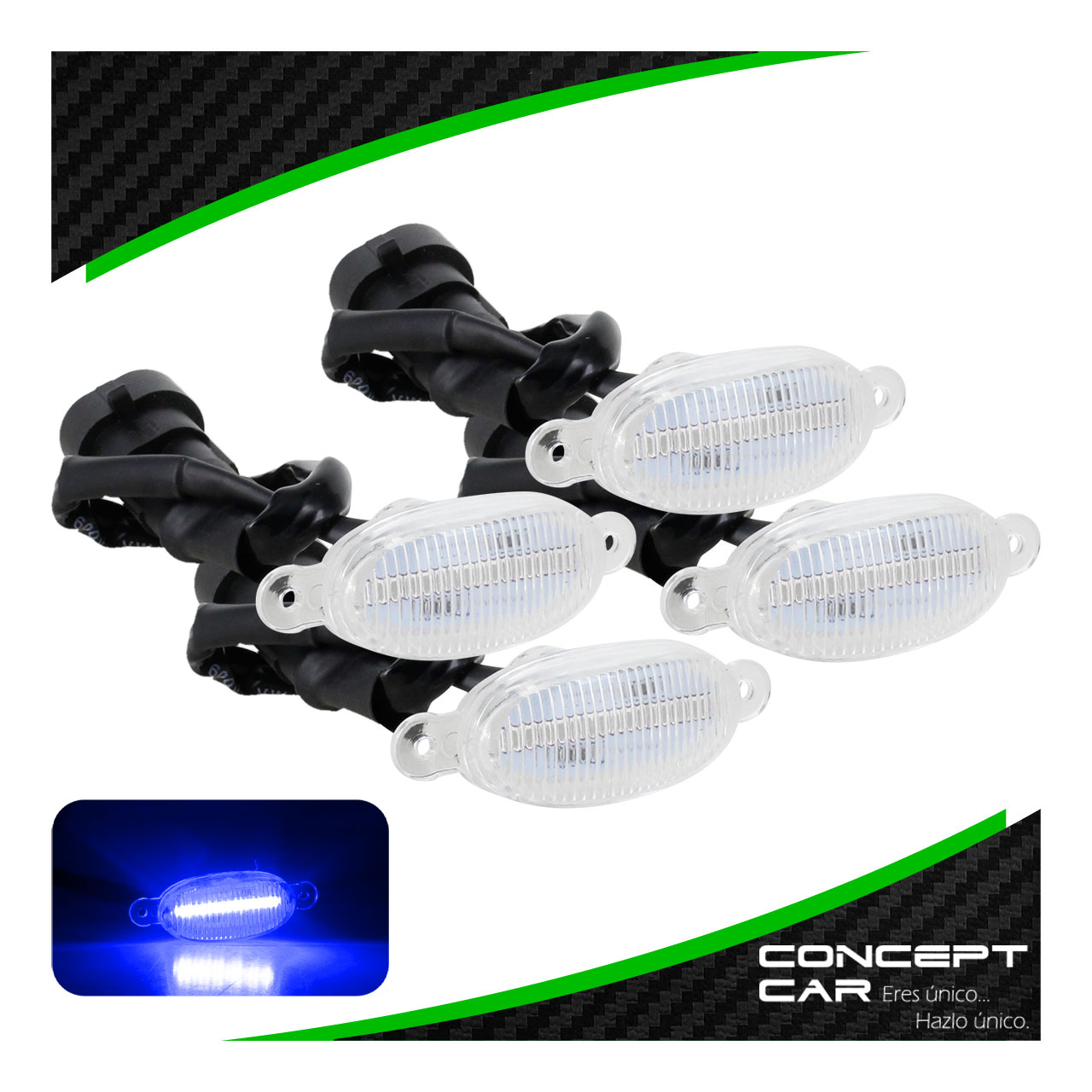 Kit 4 Luces 6 Led Parilla Camioneta Tipo Raptor Universal
