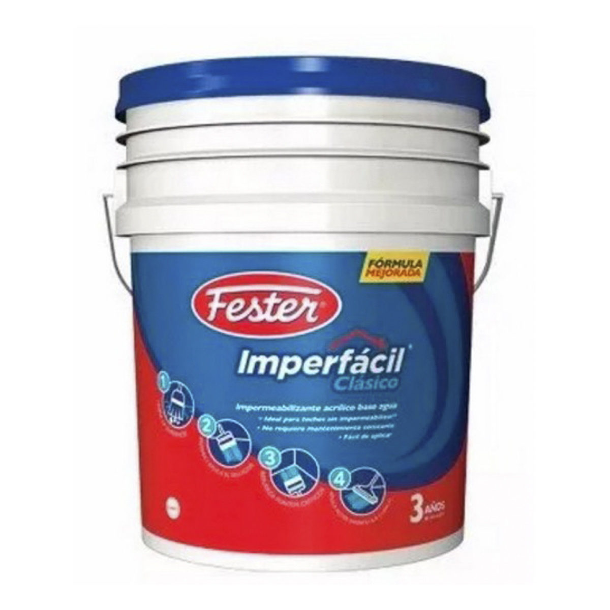 Cubeta impermeabilizante rojo Fester 19lt imperfacil 3 años