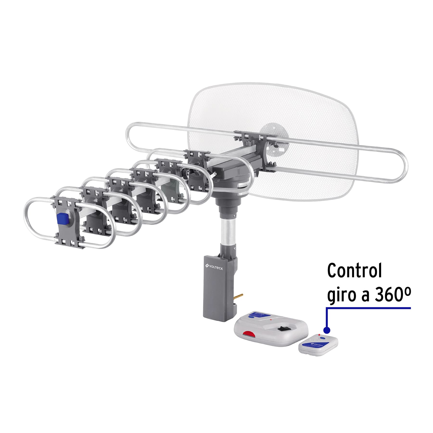 ANTENA AÉREA PARA TV, GIRATORIA 360,  VOLTECK 48114