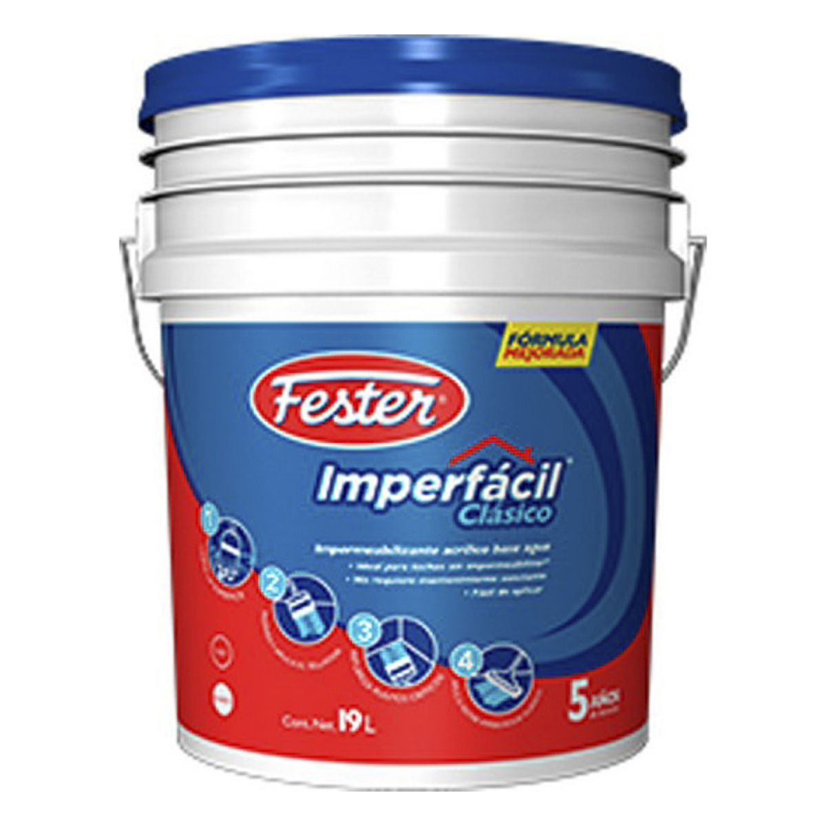 Impermeabilizante 5 Años Rojo 19L Imperfacil Fester 2503495