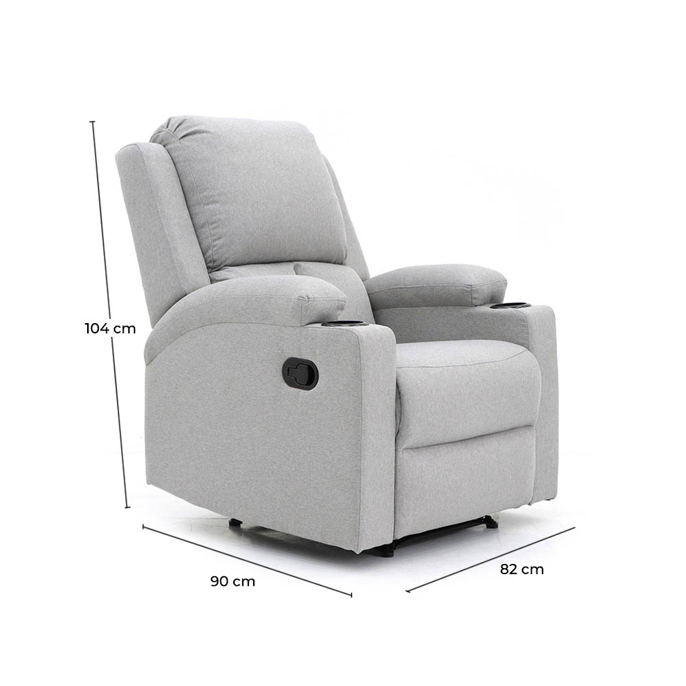 Sillón Reposet Reclinable Manual Toscano Gris Claro