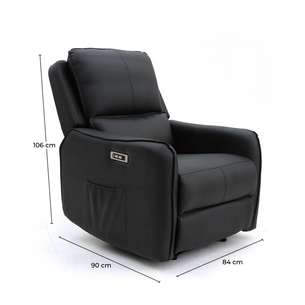 Sillon Reposet Reclinable Eléctrico Con Masajeador Quebec Negro