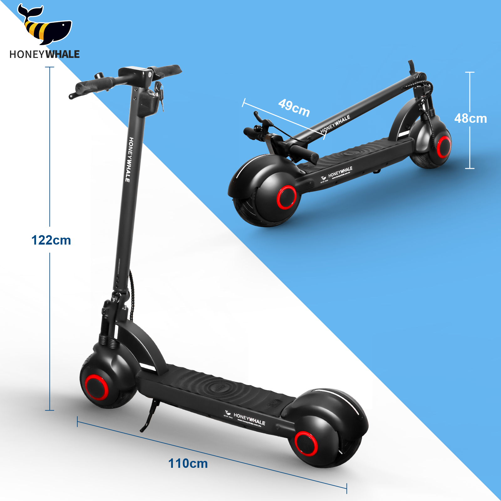 Scooter Eléctrico Honey Whale Orno Max-S Negro