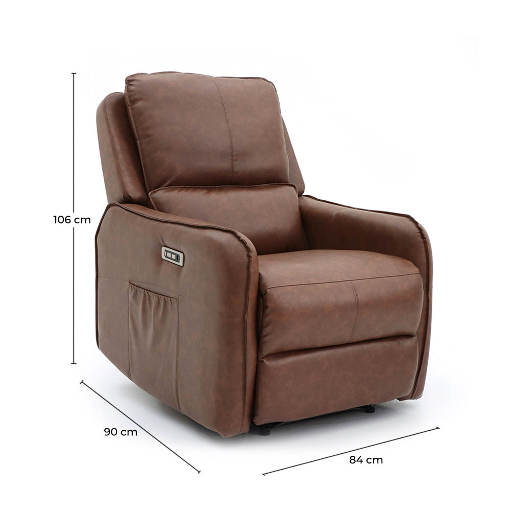 Sillon Reposet Reclinable Eléctrico Con Masajeador Quebec Marrón