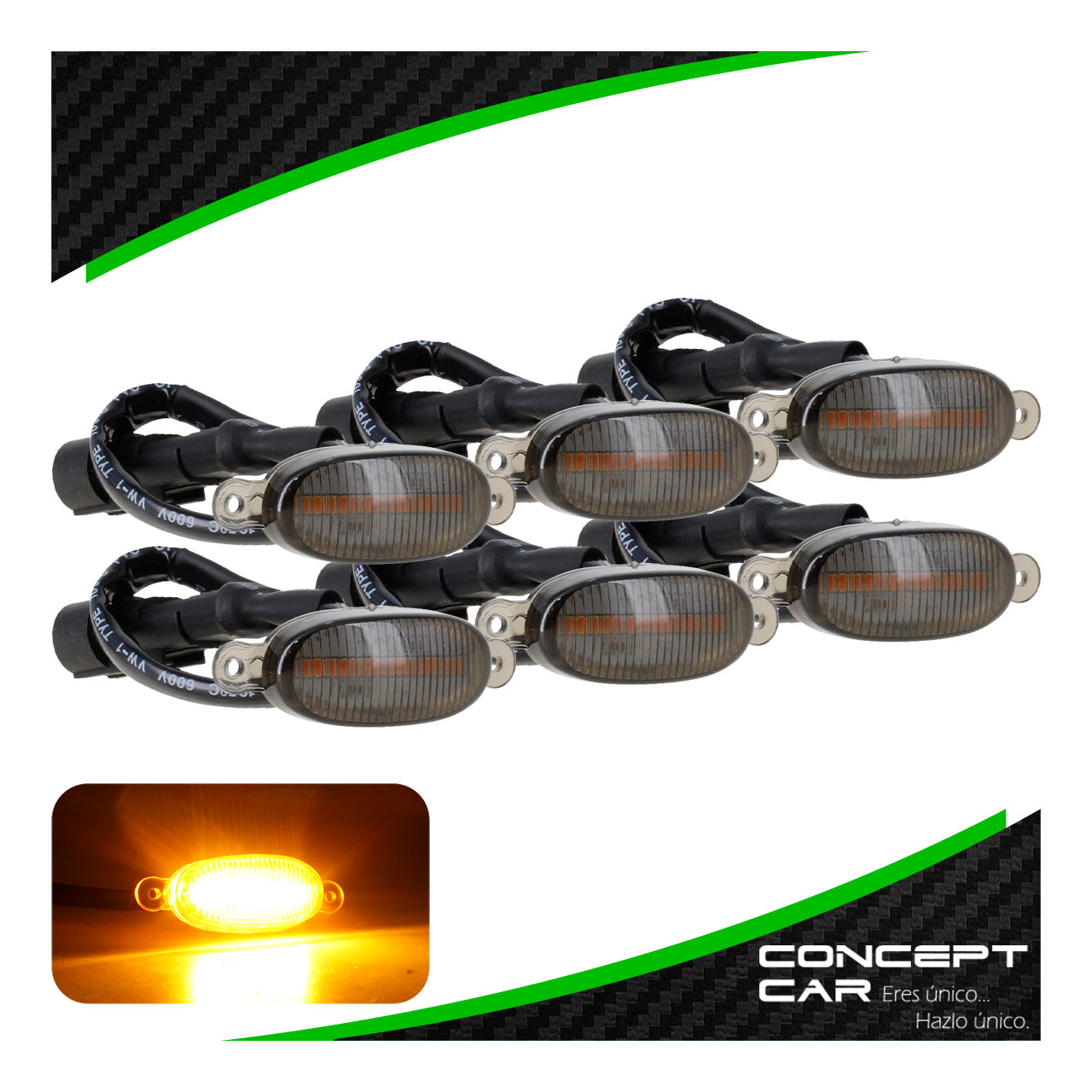 Kit 6 Luces 6 Led Parilla Camioneta Tipo Raptor Universal