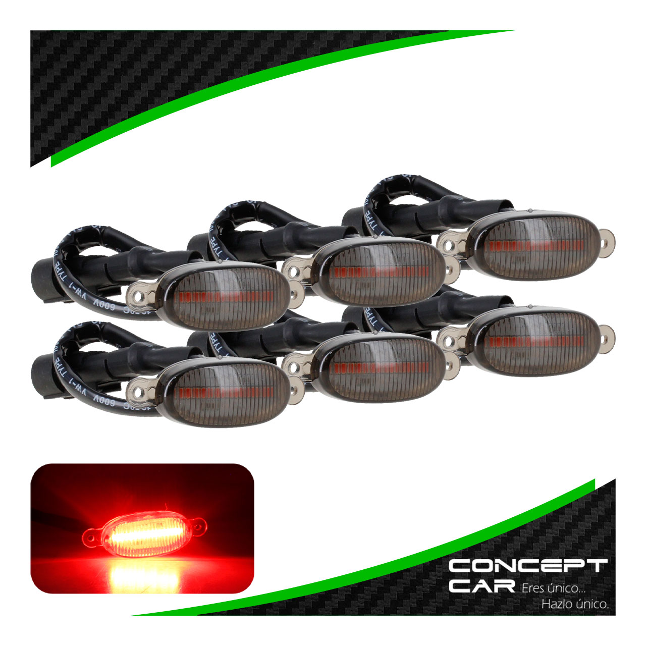 Kit 6 Luces 6 Led Parilla Camioneta Tipo Raptor Universal