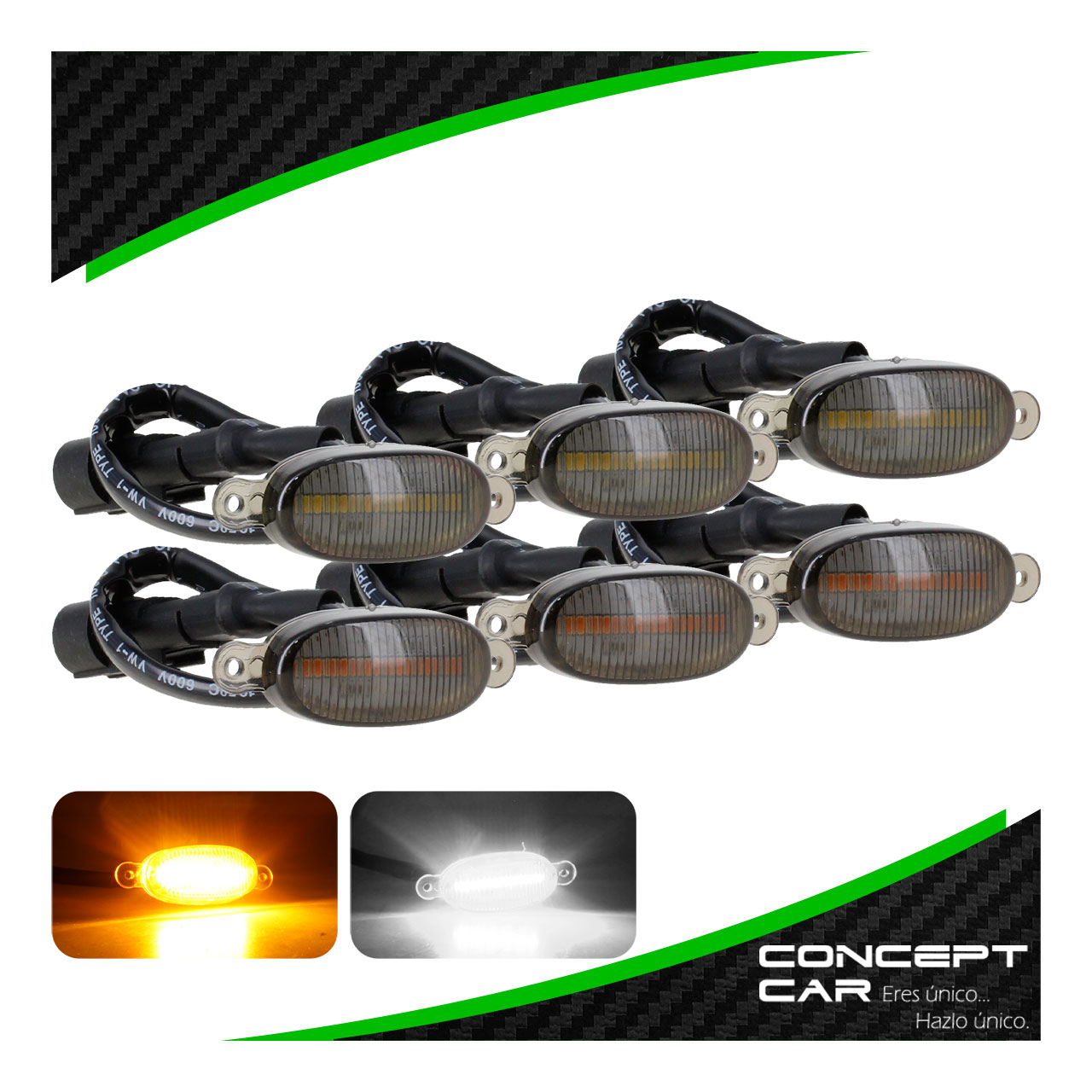 Kit 6 Luces 6 Led Parilla Camioneta Tipo Raptor Universal