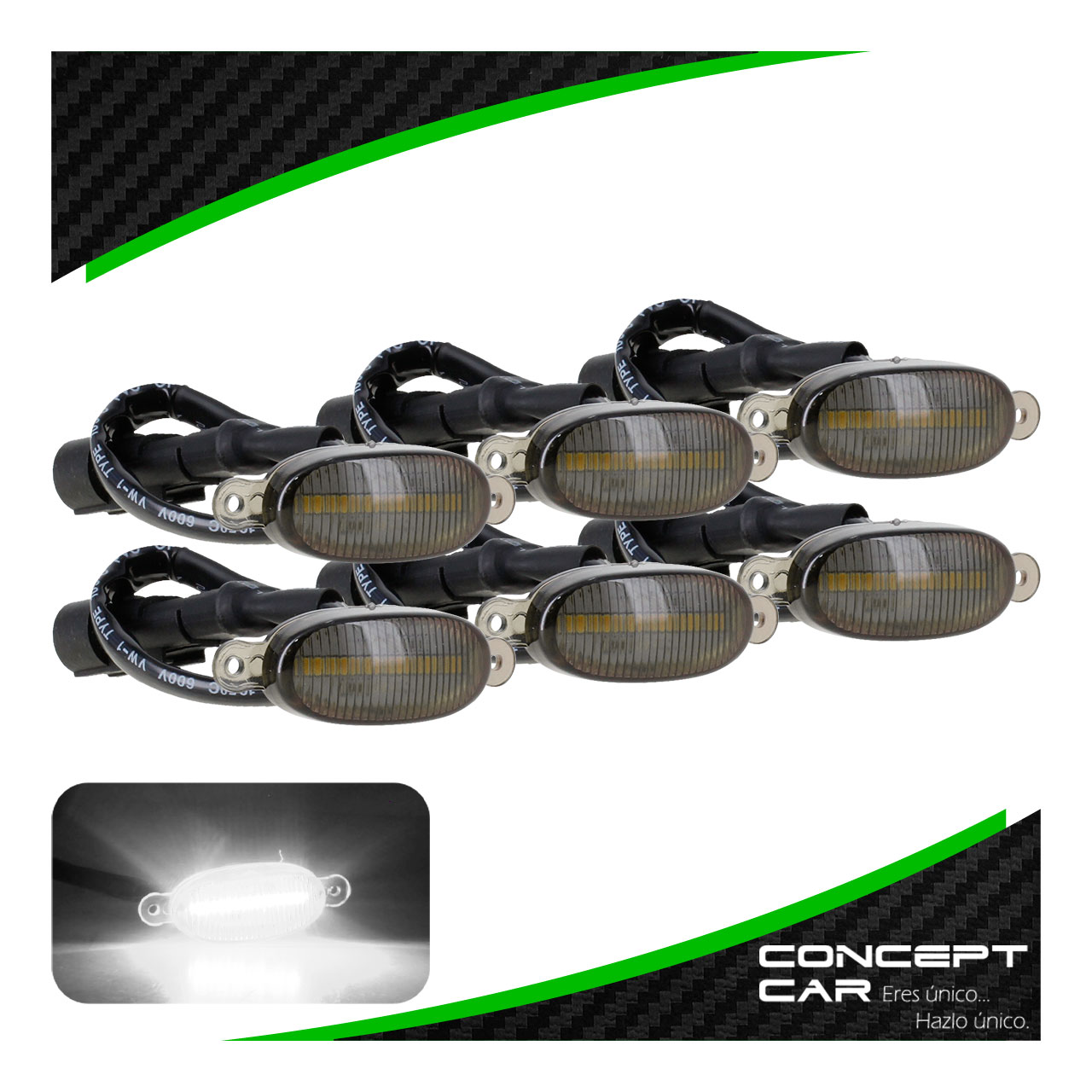Kit 6 Luces 6 Led Parilla Camioneta Tipo Raptor Universal