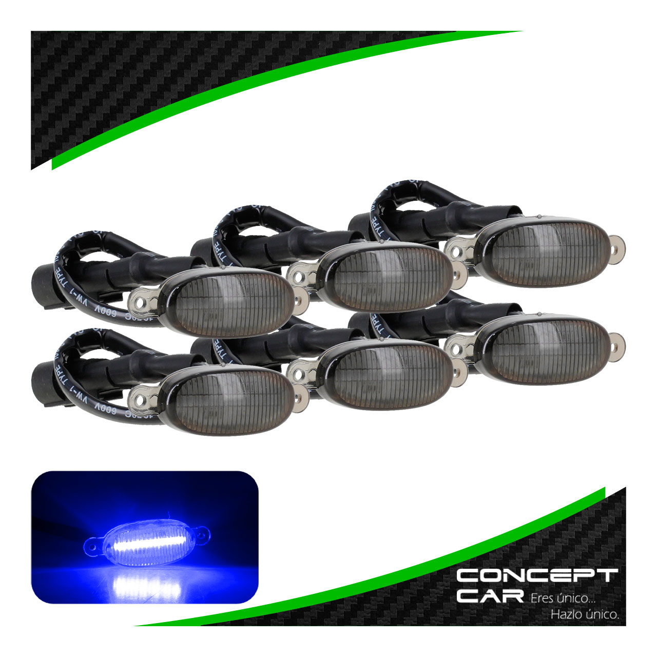 Kit 6 Luces 6 Led Parilla Camioneta Tipo Raptor Universal