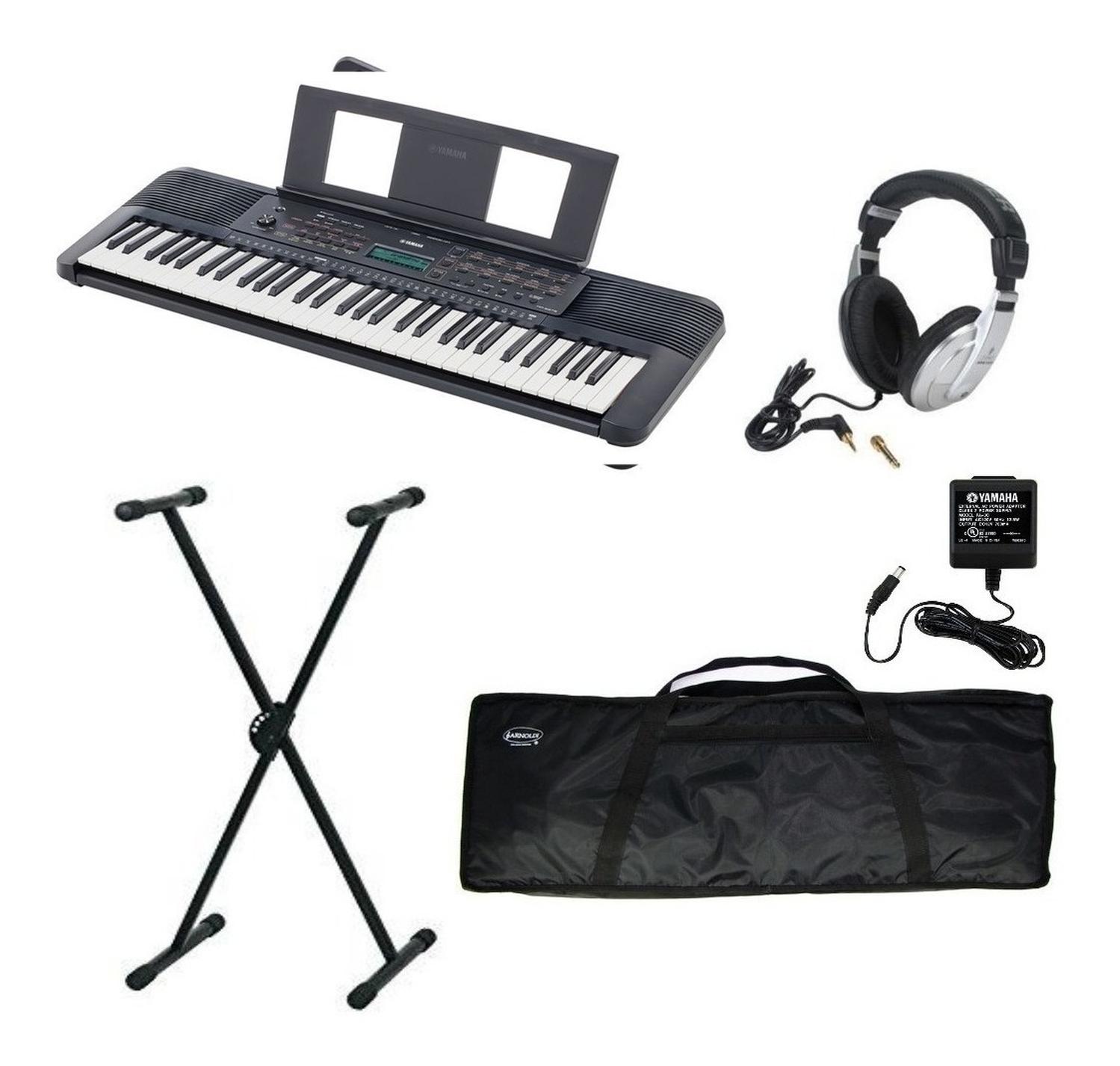 Paquete de Teclado Yamaha PSRE273 con Audífonos, Base y Funda