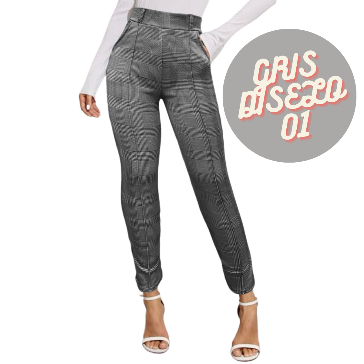 Pantalon de Licra Legging Tela Super Stretch Tiro Alto Jegging Cuadro Calidad LIC-0102