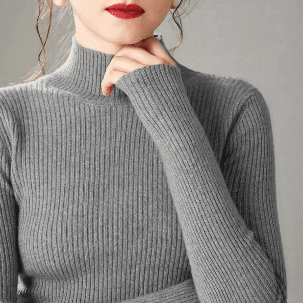 Suéter De Mujer Moda Canalé Sweater Dama Cuello Alto Abrigo