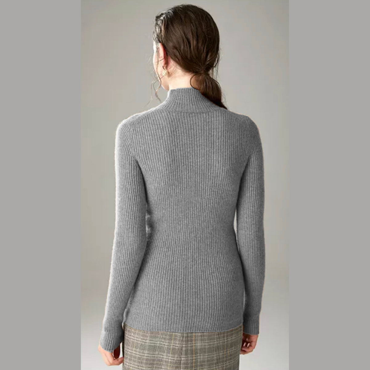 Suéter De Mujer Moda Canalé Sweater Dama Cuello Alto Abrigo