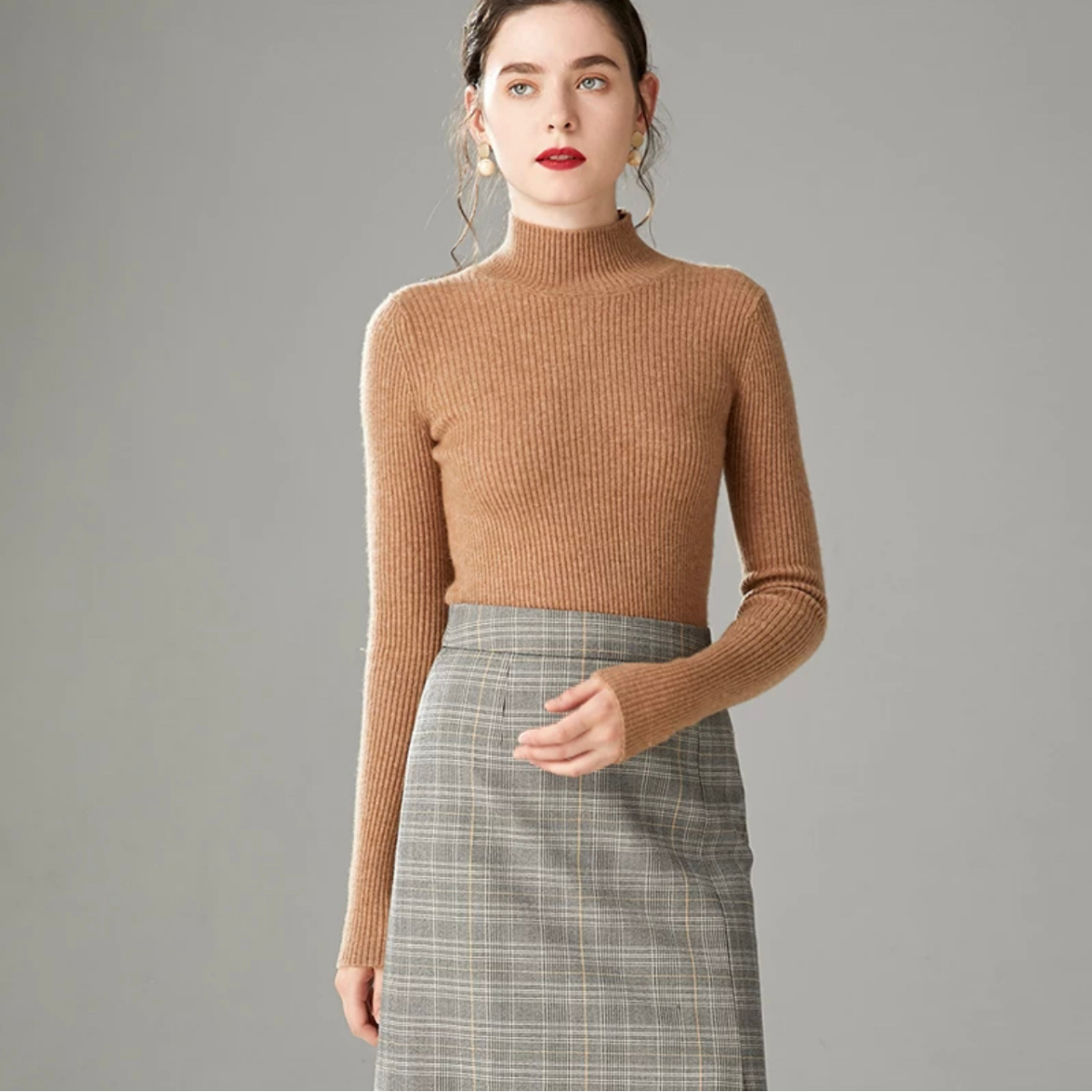 Suéter De Mujer Moda Canalé Sweater Dama Cuello Alto Abrigo