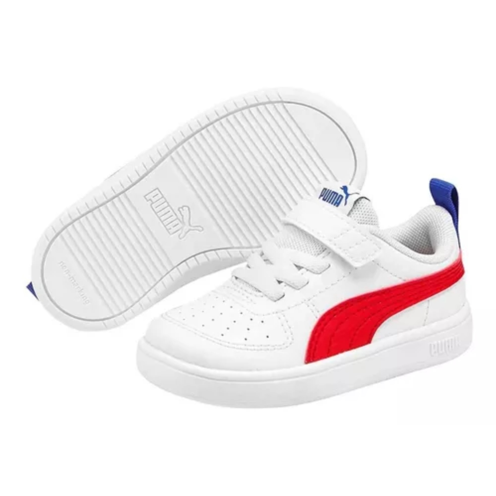 Tenis Casual Puma Rickie AC Inf Blanco/rojo de bebe 384314 05