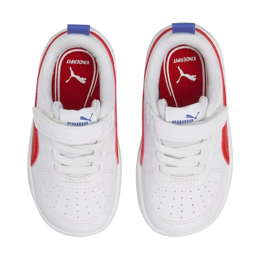 Tenis Casual Puma Rickie AC Inf Blanco/rojo de bebe 384314 05