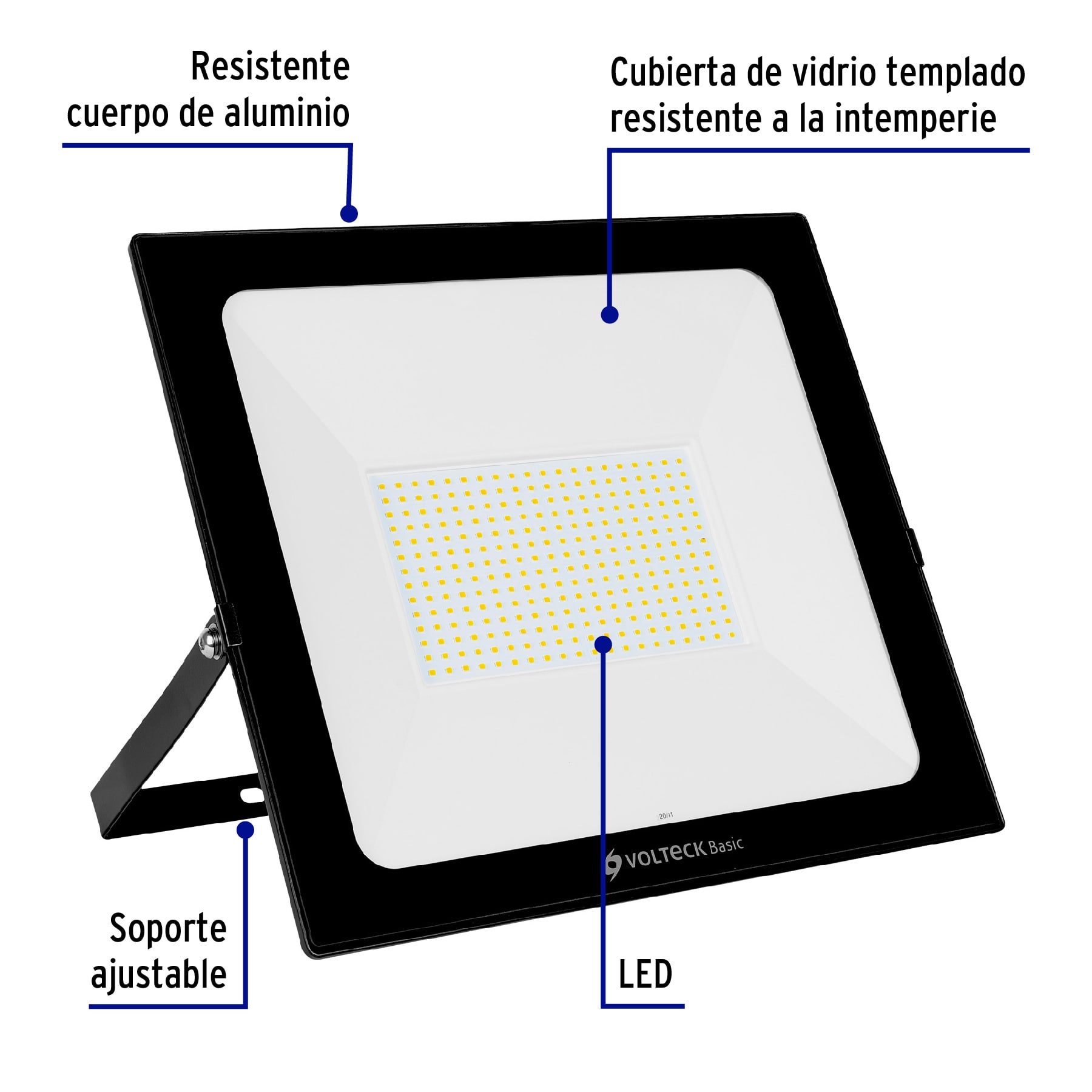 REFLECTOR ULTRA DELGADO LED 200 W LUZ DE DÍA, VOLTECK BASIC 28018
