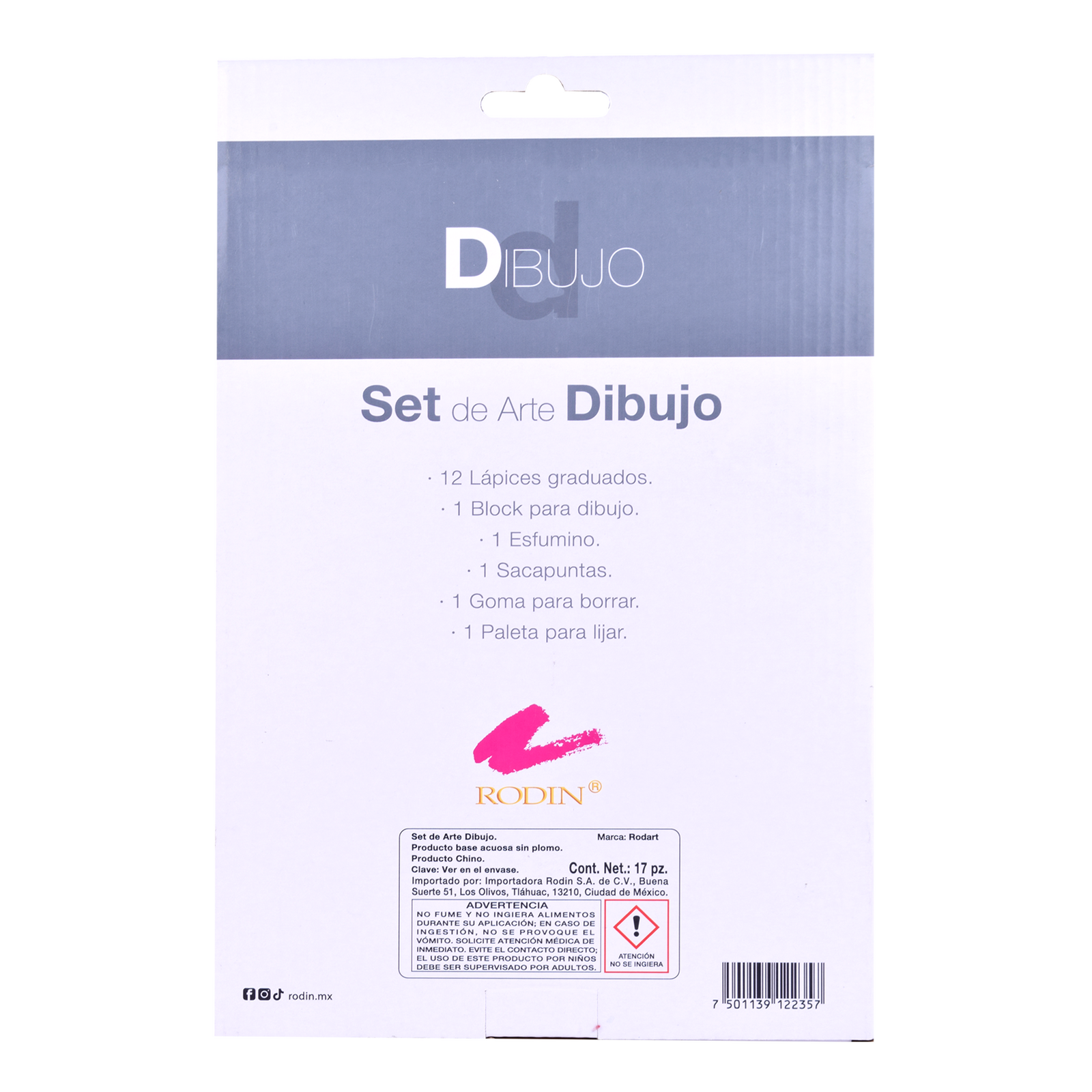 SET DE ARTE DIBUJO RODART 17 PIEZAS