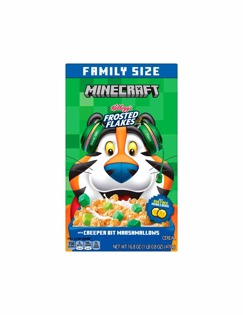 Cereal Minecraft Frosted Flakes con Malvaviscos 476 Gr Importado