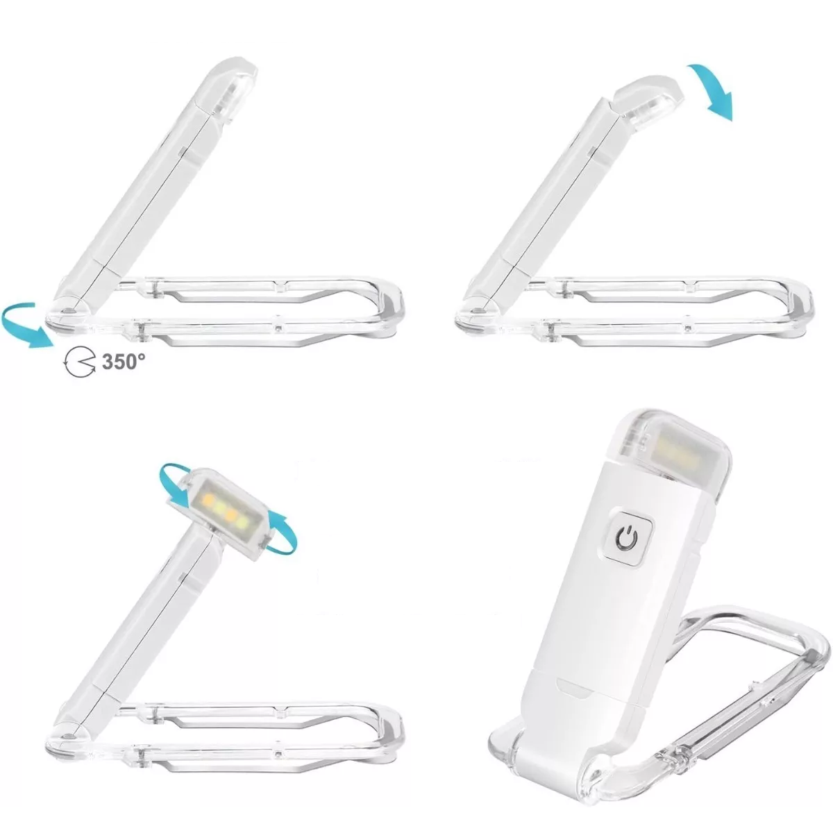 Lámpara Luz Usb Recargable Para Libros 9 Modos