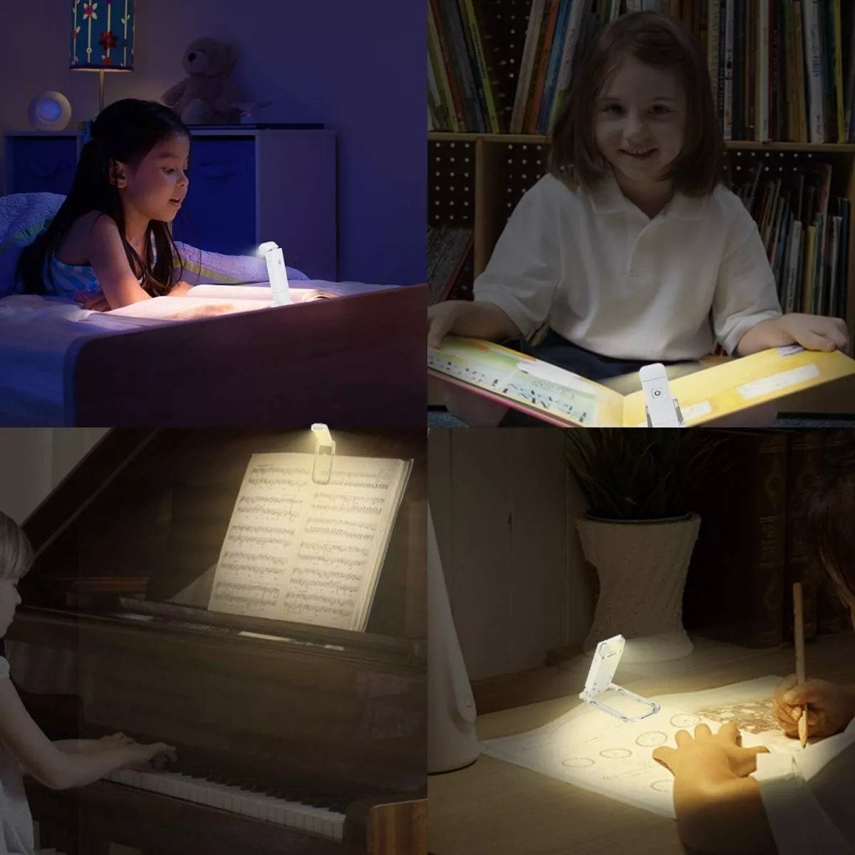 Lámpara Luz Usb Recargable Para Libros 9 Modos