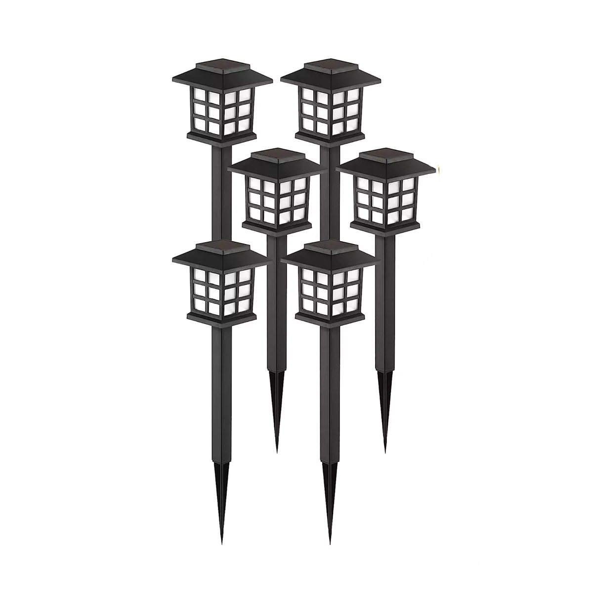 Set Lámpara Solar Exterior Luz Led Recargable Para Jardín 6 Pzs