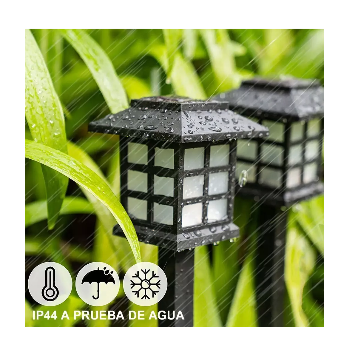 Set Lámpara Solar Exterior Luz Led Recargable Para Jardín 6 Pzs