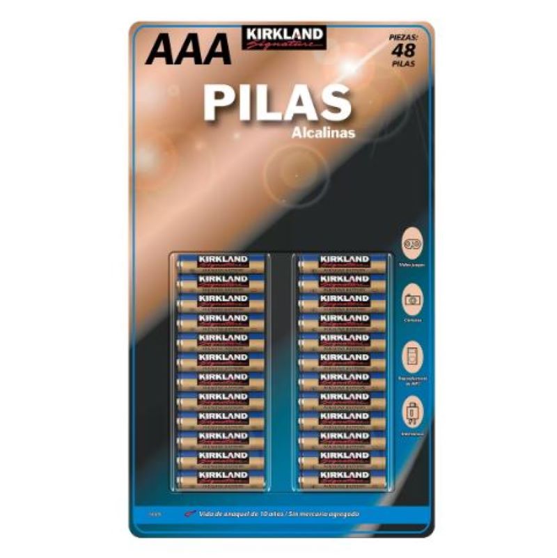 Baterías Alcalinas AAA Kirkland Signature 176073 48 Pzas