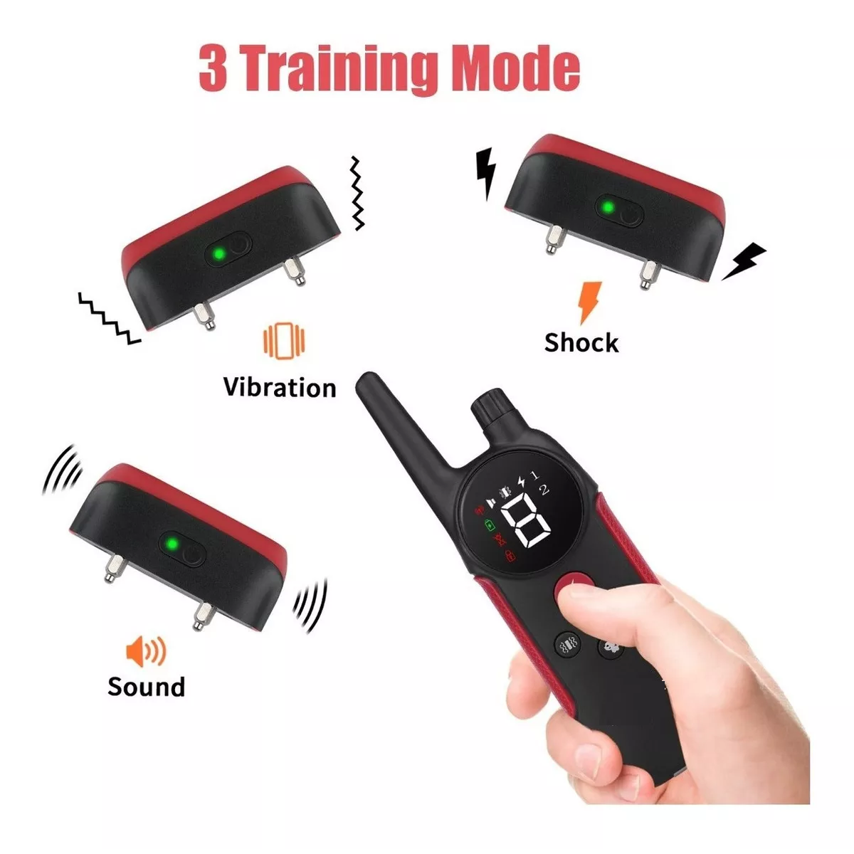 Collar Entrenador Eléctrico Para Perro Adiestramiento Canino Negro