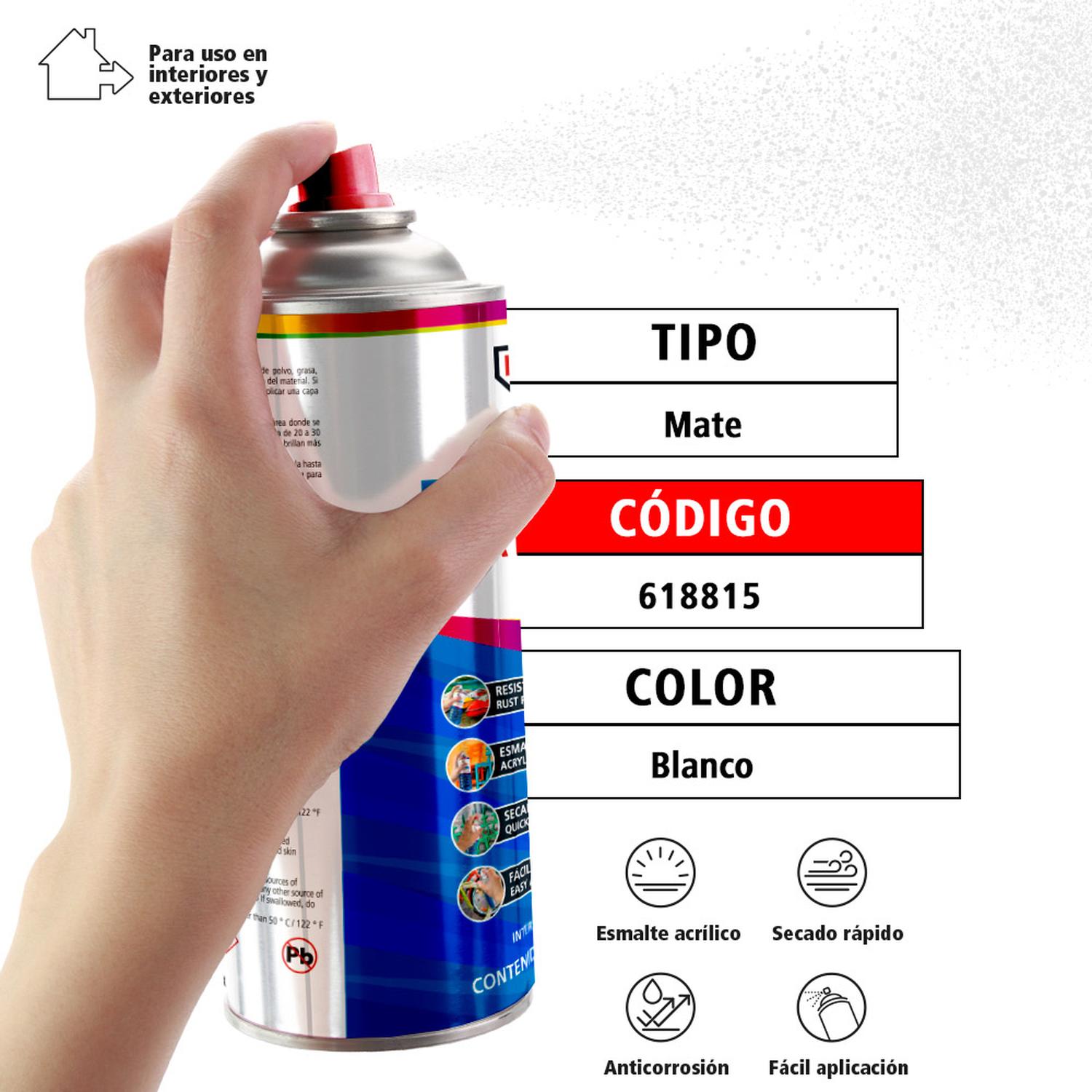 Pintura color blanco mate en aerosol 