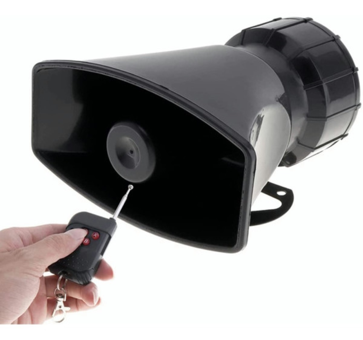 Sirena 7 Tonos Policía Pato Patrulla 100w Con Bocina Negro