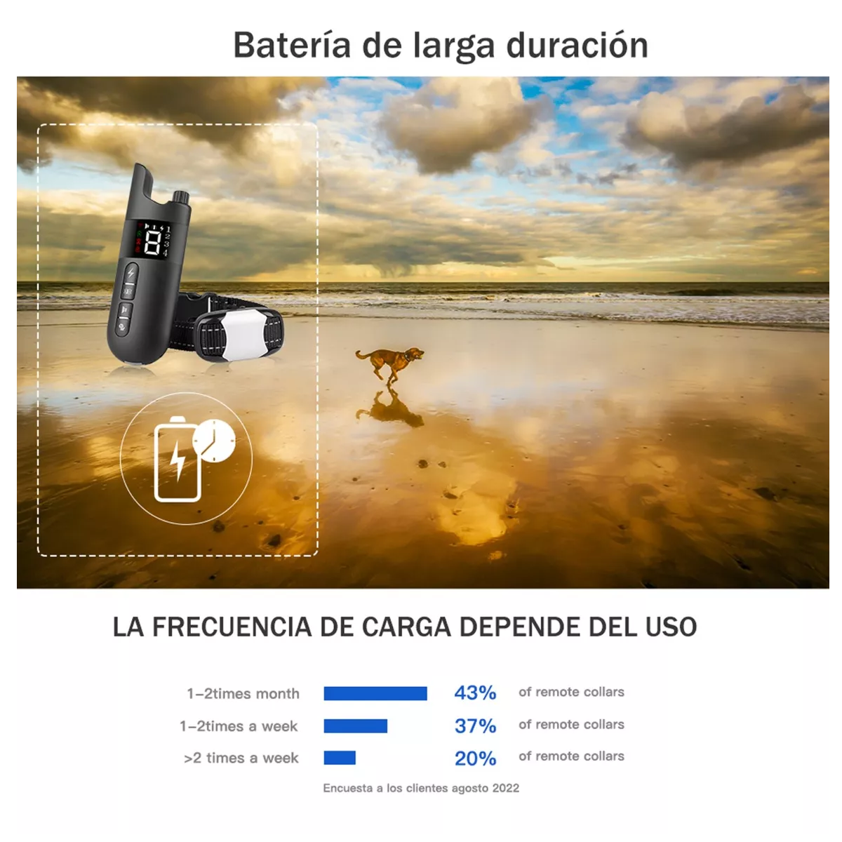 Set Anti Ladrido Perro Entrenamiento 2collar Eléctrico De Sonido Negro