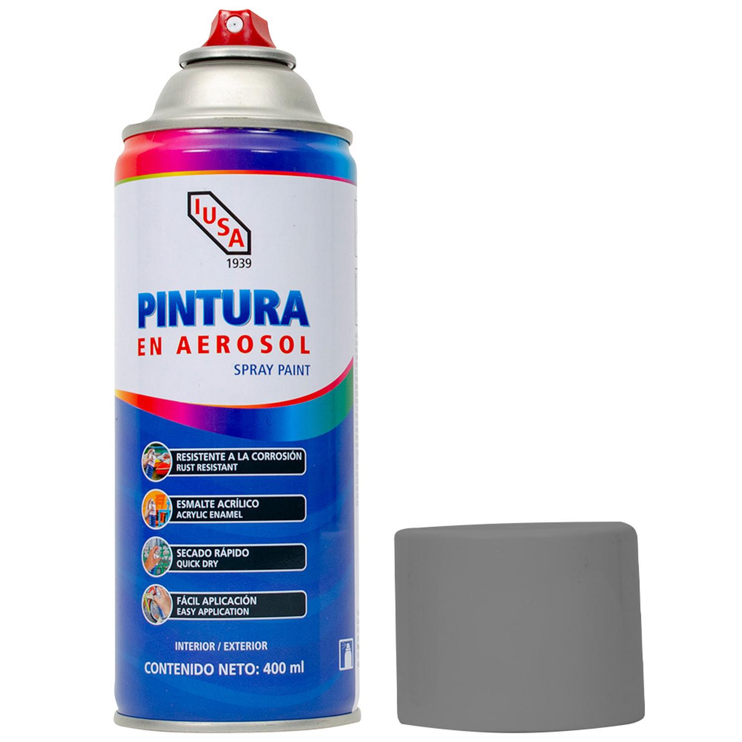 Pintura color gris acero en aerosol 