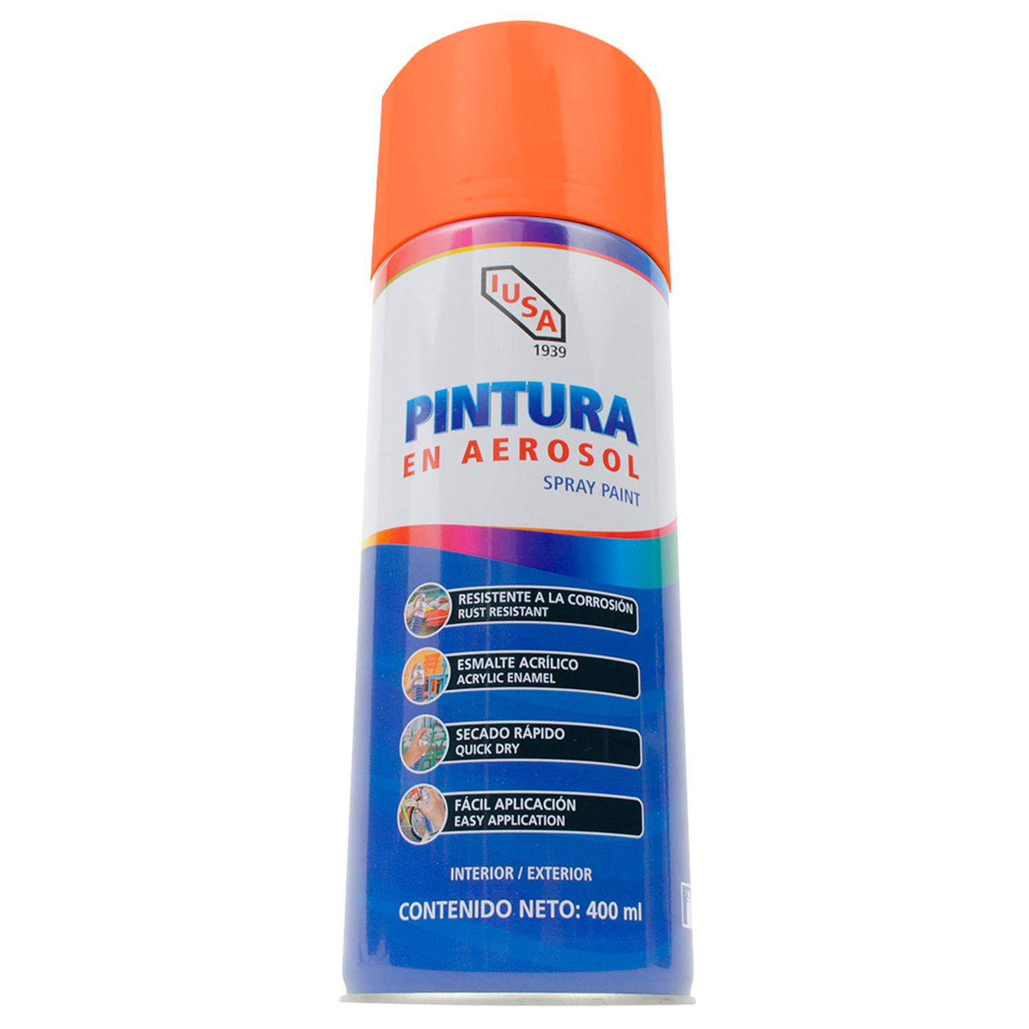 Pintura color naranja fluorescente en aerosol