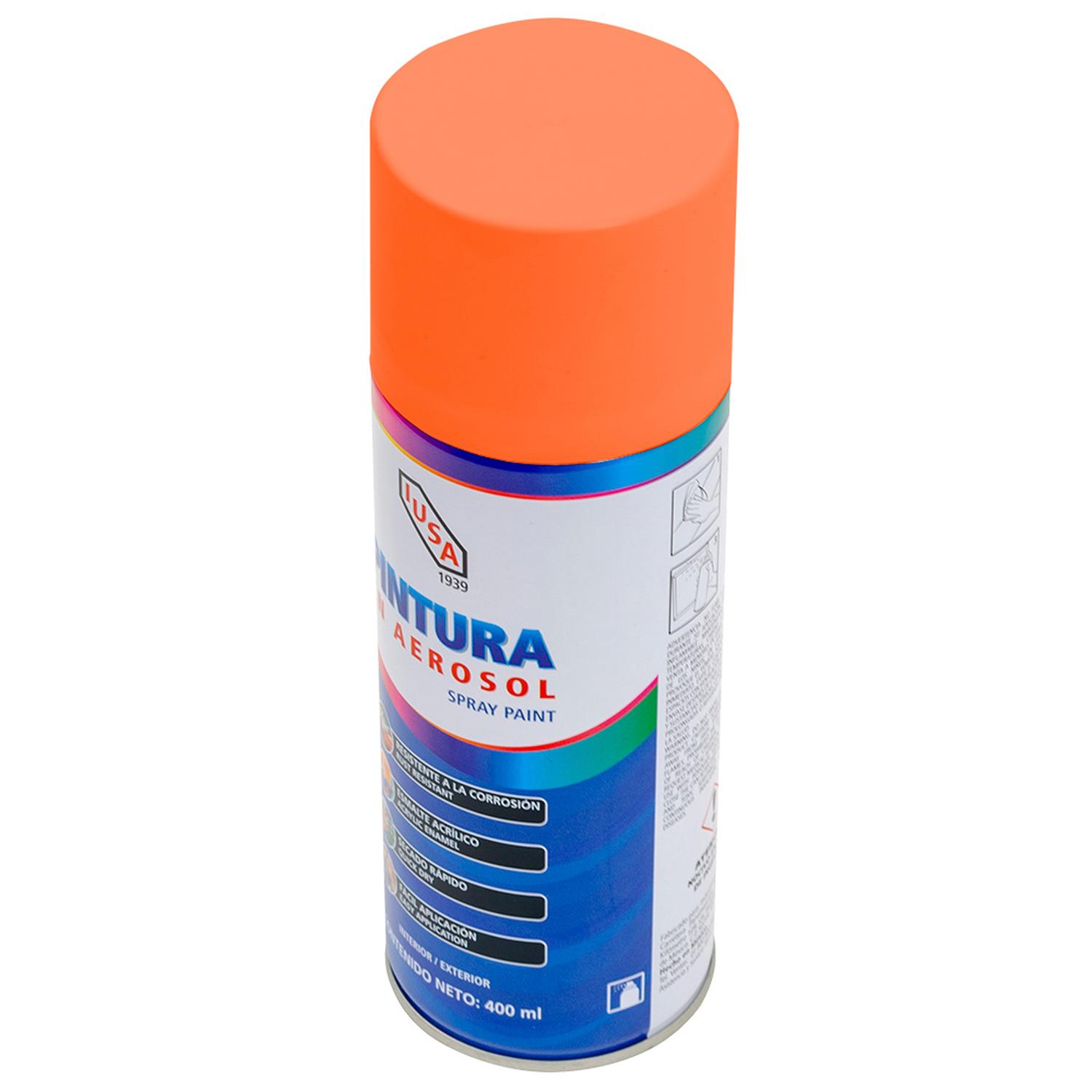 Pintura color naranja fluorescente en aerosol