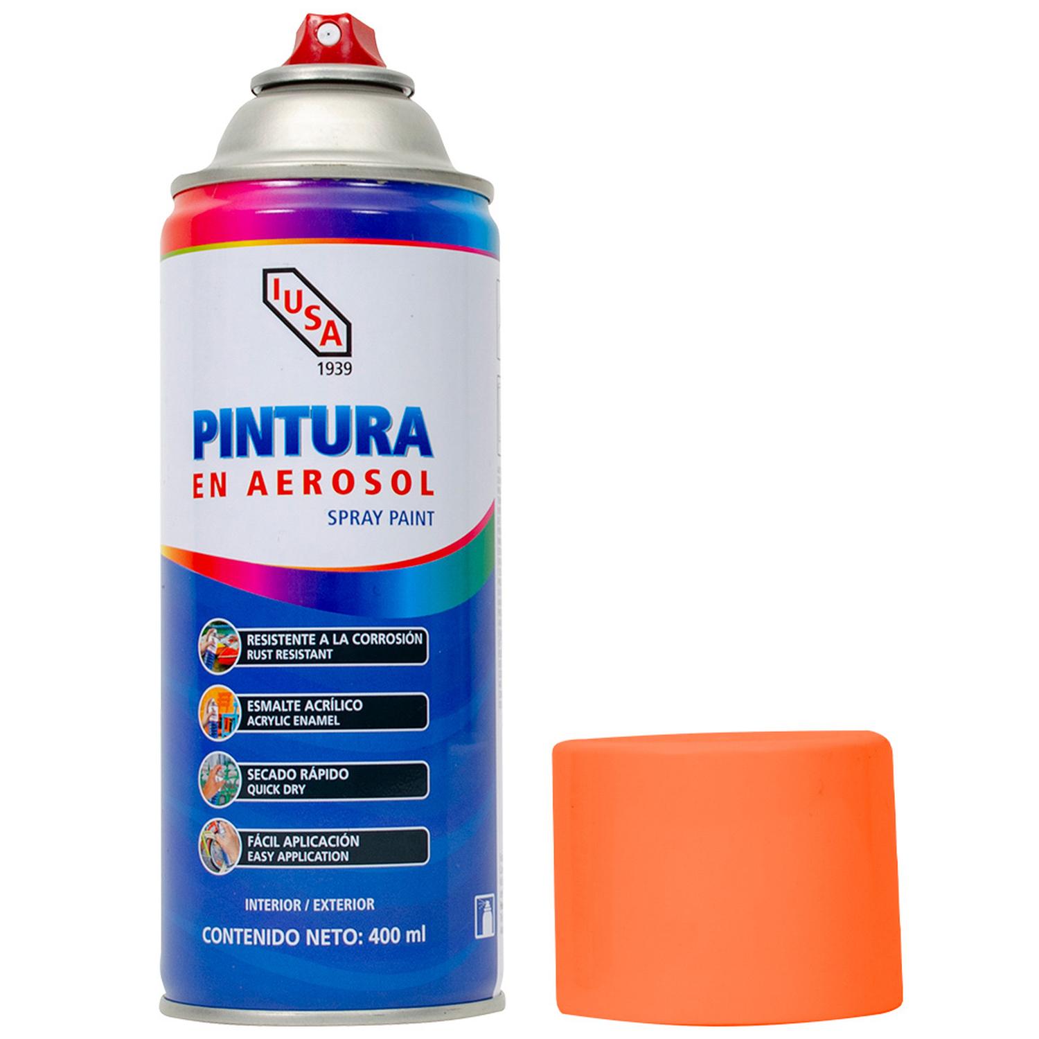 Pintura color naranja fluorescente en aerosol